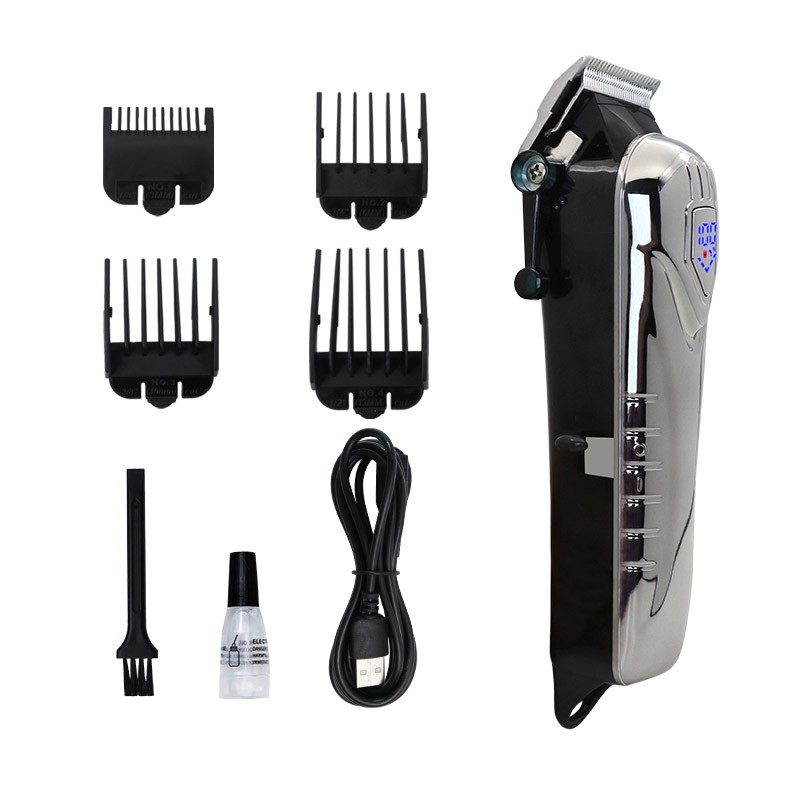 QR D07C Машинка для стрижки волос с цифровым дисплеем, перезаряжаемая через USB